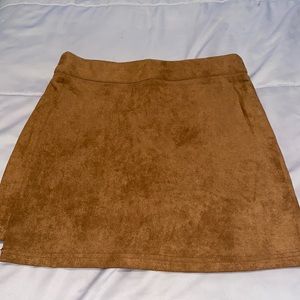 Brown Suede Mini Skirt